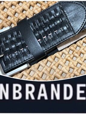UNBRANDED Black Braided Stretch Back Buckled Belt